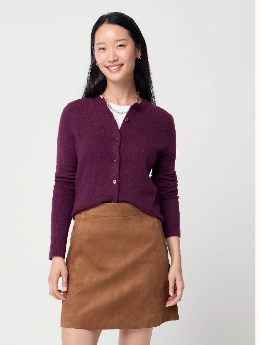 J. Crew Sueded Brown A Line Mini Skirt